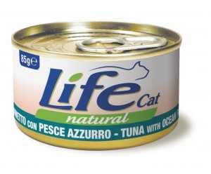 Life cat вологий корм для котів, з Тунцем та Океанічною рибою, банка 85 грам
