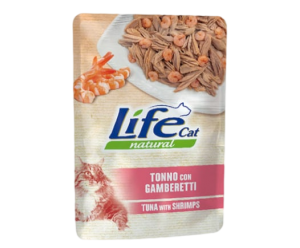Life cat вологий корм для котів, з Тунцем та Креветками, пауч 70 грам