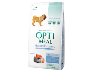 OPTIMEAL Hypoallergenic, гіпоалергенний корм для собак середніх та великих порід з Лососем 12кг