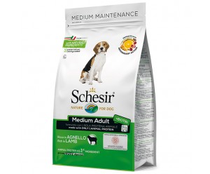 Schesir Dog Medium Adult Lamb, Сухий монопротеїновий корм для собак середніх порід з Ягням