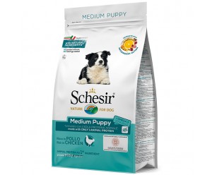 Schesir Dog Medium Puppy, Сухий корм для цуценят середніх порід з Куркою