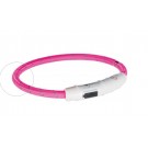 Trixie TX-12706 Flash Light Нашийник USB 35см.Ø7мм. рожевий з відбивною смугою