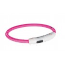 Trixie TX-12707 Flash Light Нашийник USB 45см.Ø7мм. рожевий з відбивною смугою