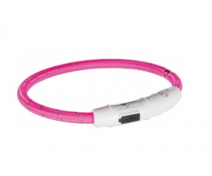 Trixie TX-12707 Flash Light Нашийник USB 45см.Ø7мм. рожевий з відбивною смугою
