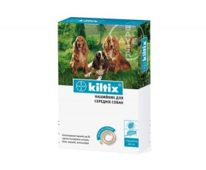 Bayer Kiltix КІЛТІКС нашийник від бліх та кліщів для середніх собак  48см.
