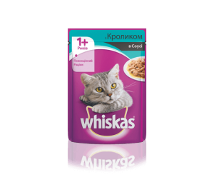 Whiskas вологий корм для котів 1+ з Кроликом в соусі 100гр