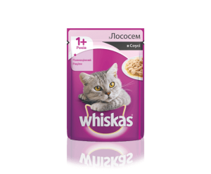 Whiskas вологий корм для котів 1+ з Лососем в соусі 100гр