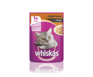 Whiskas вологий корм для котів 1+ з Індичкою в соусі 100гр