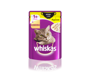 Whiskas вологий корм для котів 1+ Крем-Суп з Куркою 85гр