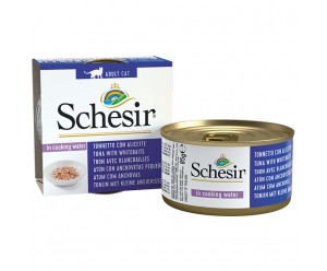 Schesir cat, вологий корм для котів з тунцем, анчоусами та рисом 85гр(банка)